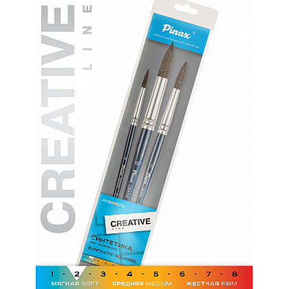 Набор кистей для рисования "Pinax Creative", синтетика, 3 шт - 2