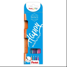 Маркер-кисть "Brush Sign pen. Happy", 4 шт