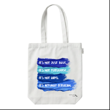 Сумка для покупок "Not just blue, it's not turquoise, it's not lapis, it's actually cerulean", хлопок, белый