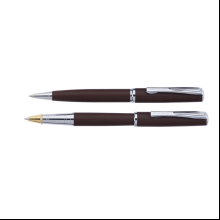 Набор ручек "Pierre Cardin Pen&Pen": ручка шариковая автоматическая и роллер, серебристый, коричневый