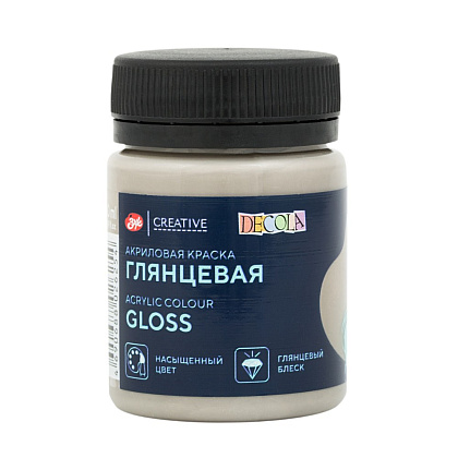 Краска акриловая глянцевая "Декола", 445 французский кофе, 50 мл., банка