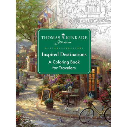 Раскраска на английском языке "Thomas Kinkade Studios. Inspired Destinations. A Coloring Book for Travelers"