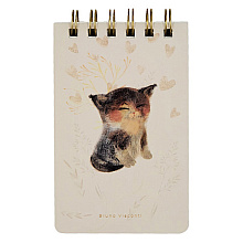 Блокнот  "Cute Journal. Милый Котик", A6, 100 листов, линейка, бежевый