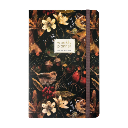 Еженедельник недатированный  "Fauna. Воробей", А5, 144 страницы, линейка, черный - 2