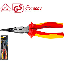 Длинногубцы диэлектрические Deli YS EDL512108, 200 мм, красный, желтый