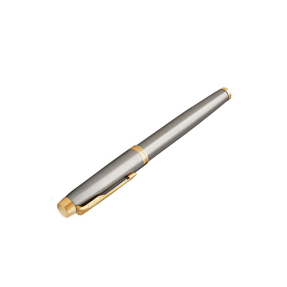 Ручка перьевая "Parker IM Brushed Metal GT", F, серебристый, золотистый, патрон черный - 4