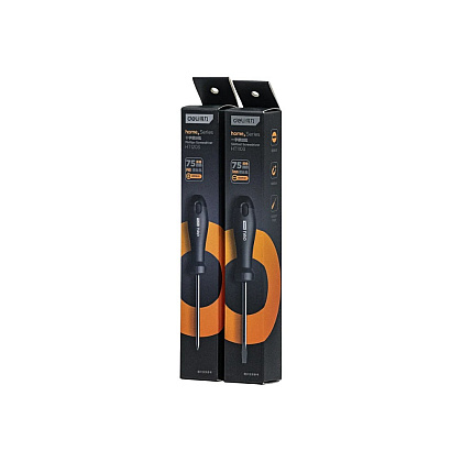 Отвертка Deli HS EHT1203, PH0х75 мм, Soft Touch, черный - 2