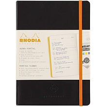 Еженедельник недатированный Clairefontaine Rhodia "Rhodiarama Perpetual", 148x210 мм, 128 страниц, черный
