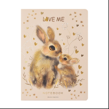 Тетрадь "Love me. Зайки", A5, 40 листов, клетка, бежевый