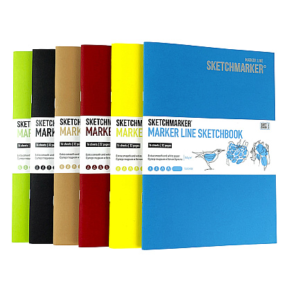 Скетчбук "Sketchmarker marker line", 17.6x25 см, 160 г/м2, 16 листов, бирюзовый - 2