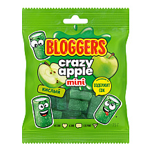 Мармелад Bloggers "Крейзи Эйпл", 75 гр, со вкусом яблока с желейной начинкой в кисло-сладкой обсыпке
