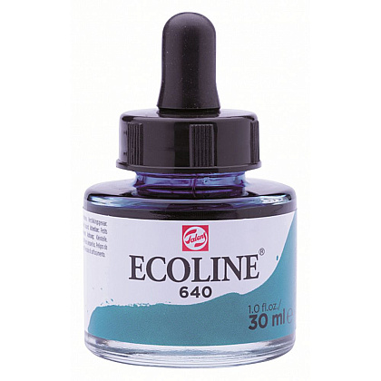 Жидкая акварель "ECOLINE", 640 сине-зеленый, 30 мл