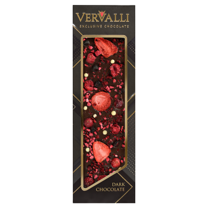 Шоколад темный "Vervalli. Малина, клубника, клюква", 110 гр.