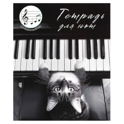 Тетрадь для нот "Кот-пианист", А5, 24 листа