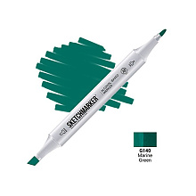 Маркер перманентный двусторонний "Sketchmarker", G140 зеленый морской