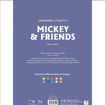 Раскраска по номерам на французском языке "Coloriages mystères Disney - Mickey and friends" - 2