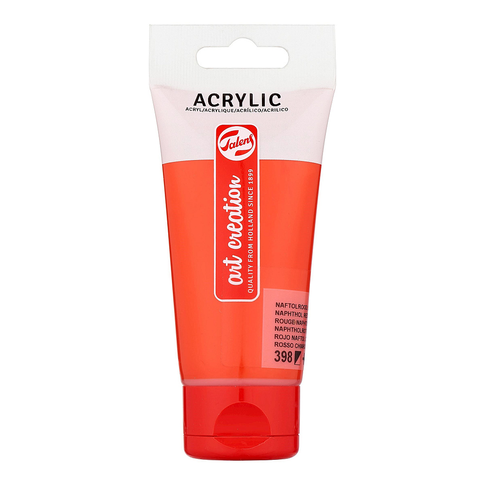 Краски акриловые "Talens art creation", 398 красный нафтол светлый, 75 мл, туба