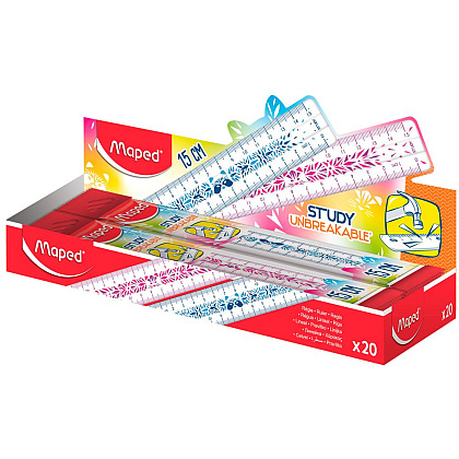 Линейка Maped "Unbreakable Fancy", 15 см, ассорти - 3