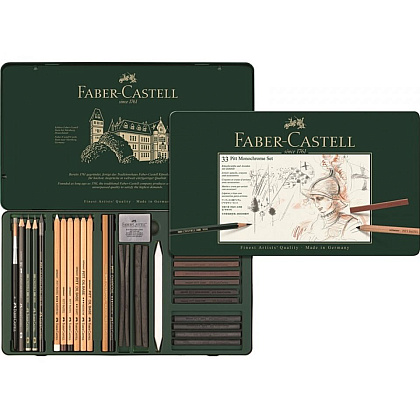 Спец.набор худ.предметов 33 предмета "Pitt Monochrome" Faber-Castell, мет.кор. - 2
