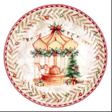 Тарелка фарфоровая "Christmas carousel", 30 см , разноцветный