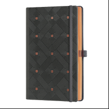 Блокнот Castelli Milano "Maya Copper", А5, 96 листов, линейка, черный, медный