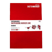 Скетчбук "Sketchmarker marker line", 14,8x21 см ,160 г/м2, 16 листов, вишневый