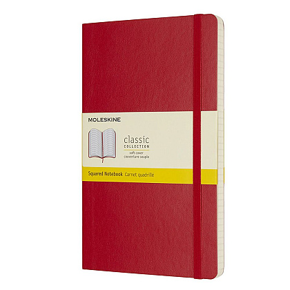 Блокнот "Classic Soft Large", А5, 96 листов, клетка, красный