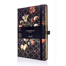 Блокнот "Vintage Tulip", А5, 96 листов, линейка, черный