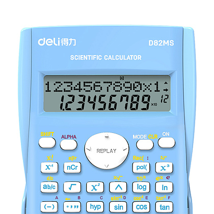Калькулятор научный Deli Core "D82MS", 12- разрядный, голубой - 2