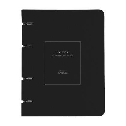 Тетрадь "Notes", A5, 120 листов, клетка, на кольцах, черный
