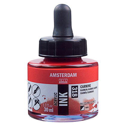 Краски жидкий акрил "Amsterdam", 318 кармин, 30 мл