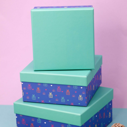 Коробка подарочная "Gift", 17х17х8 см, картон - 4