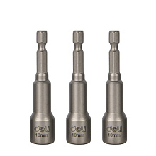 Набор насадок шестигранных магнитных Deli YS EDL4810T, 10 мм, 3 шт, HEX 1/4", серебристый