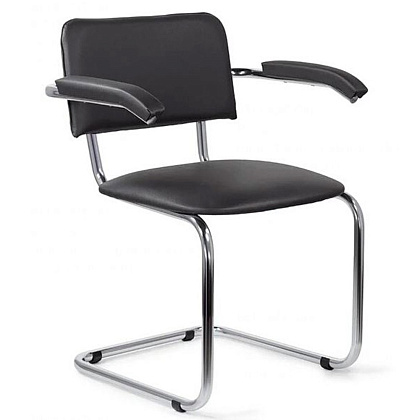Стул для посетителей SitUp "Сильвия", кожзам, металл, черный