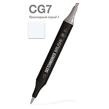 Маркер перманентный двусторонний "Sketchmarker Brush", CG7 прохладный серый 7