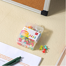 Иглы-кнопки Deli "Пешки", 100 шт, ассорти