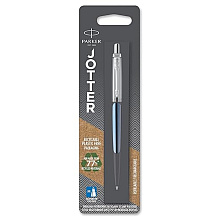 Ручка шариковая автоматическая "Jotter Core K63 Waterloo Blue CT", 1,0 мм, сине-голубой, серебристый, стерж. синий