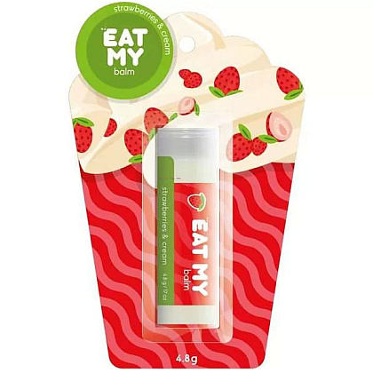 Бальзам для губ "Eat My", 4.8 г, аромат земляника со сливками 