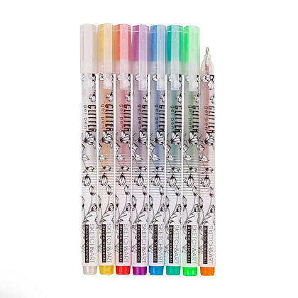 Набор гелевых ручек Sketch&Art "Uni Write. Glitter", 1 мм, блестки, 8 штук - 2