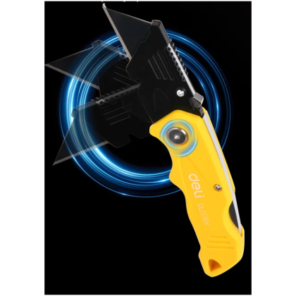 Нож строительный складной Deli YS EDL006K-4, 19 мм, трапеция, 4 шт. - 6