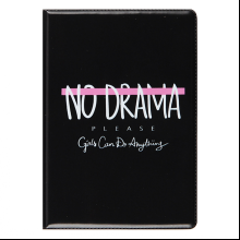 Обложка для паспорта "No Drama", черный