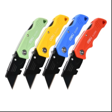 Нож строительный складной Deli YS EDL006K-4, 19 мм, трапеция, 4 шт.