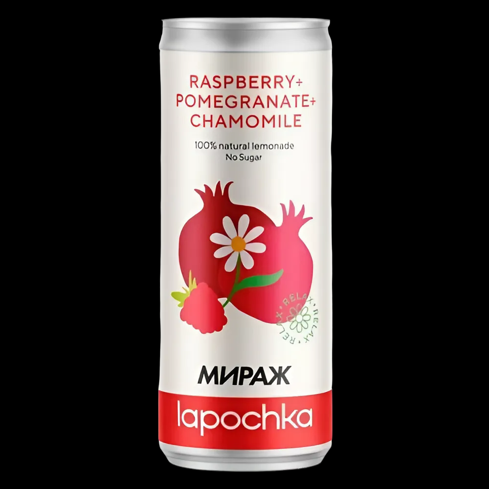 Напиток "Lapochka" вкус граната, малины и ромашки, 0.33 л.