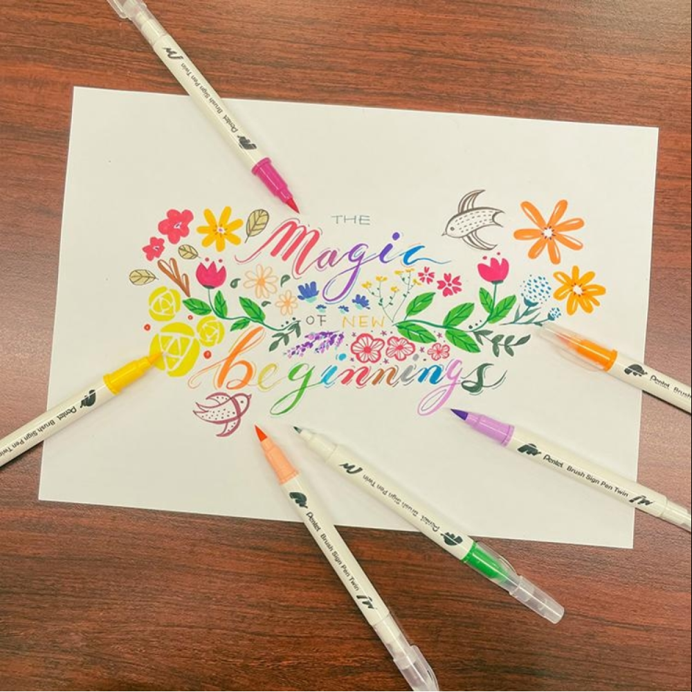 Маркер-кисть "Brush Sign pen twin", 12 шт - 4