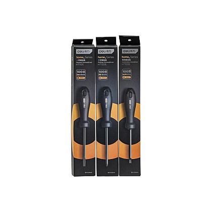 Отвертка Deli HS EHT1105, SL5х100 мм, Soft Touch, черный - 2