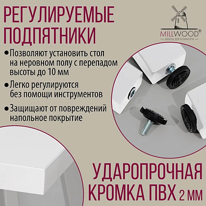 Стол письменный Millwood Лофт Сиэтл (ДТ-5), 1300х700 мм, белый - 10