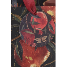 Пакет бумажный подарочный "Flora. Гранат", 26x32,4x13 см, бордовый