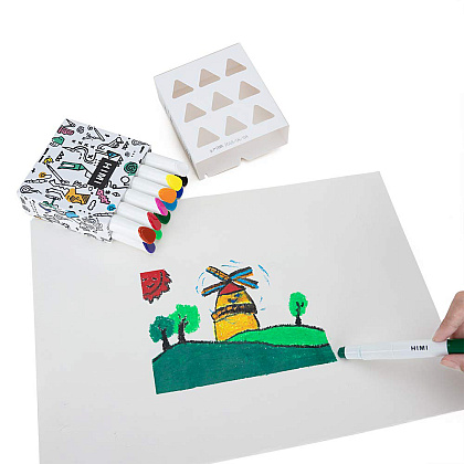 Мелки восковые "Himi Miya Silky Crayon", 12 цветов, ассорти - 5