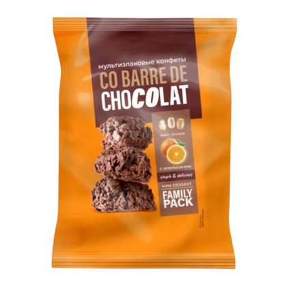 Конфеты "Co barre de CHOCOLAT" с апельсином, 135 гр, мультизлаковые