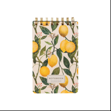 Блокнот "Flora. Paradise. Lemons", В6, 100 листов, линейка, спираль сверху, белый, желтый
